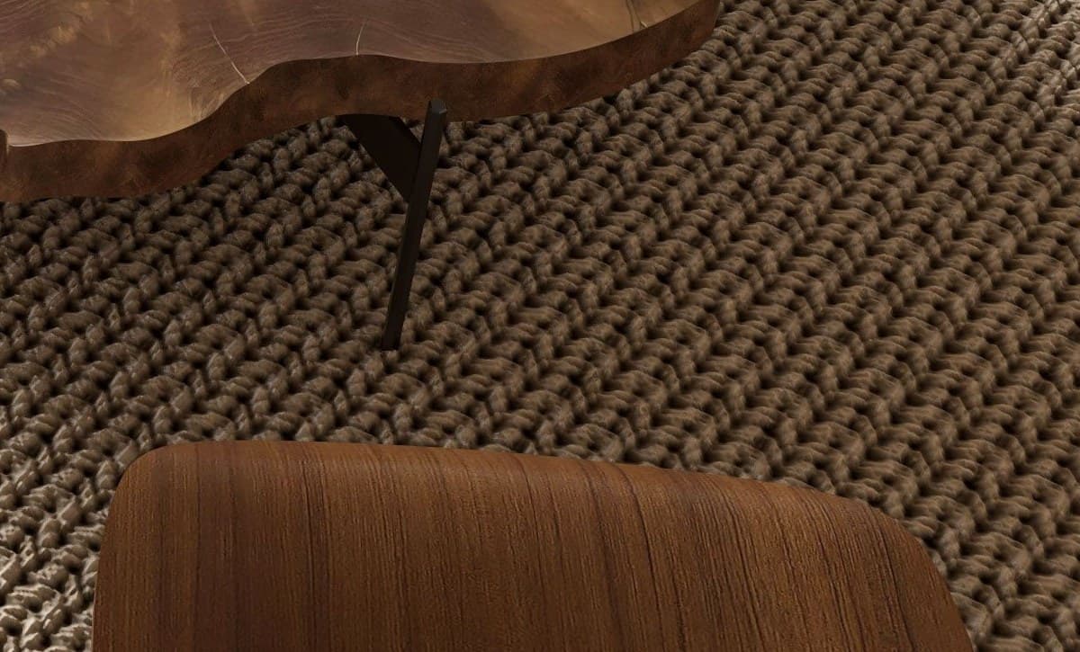 Close-up of a woven area rug texture.